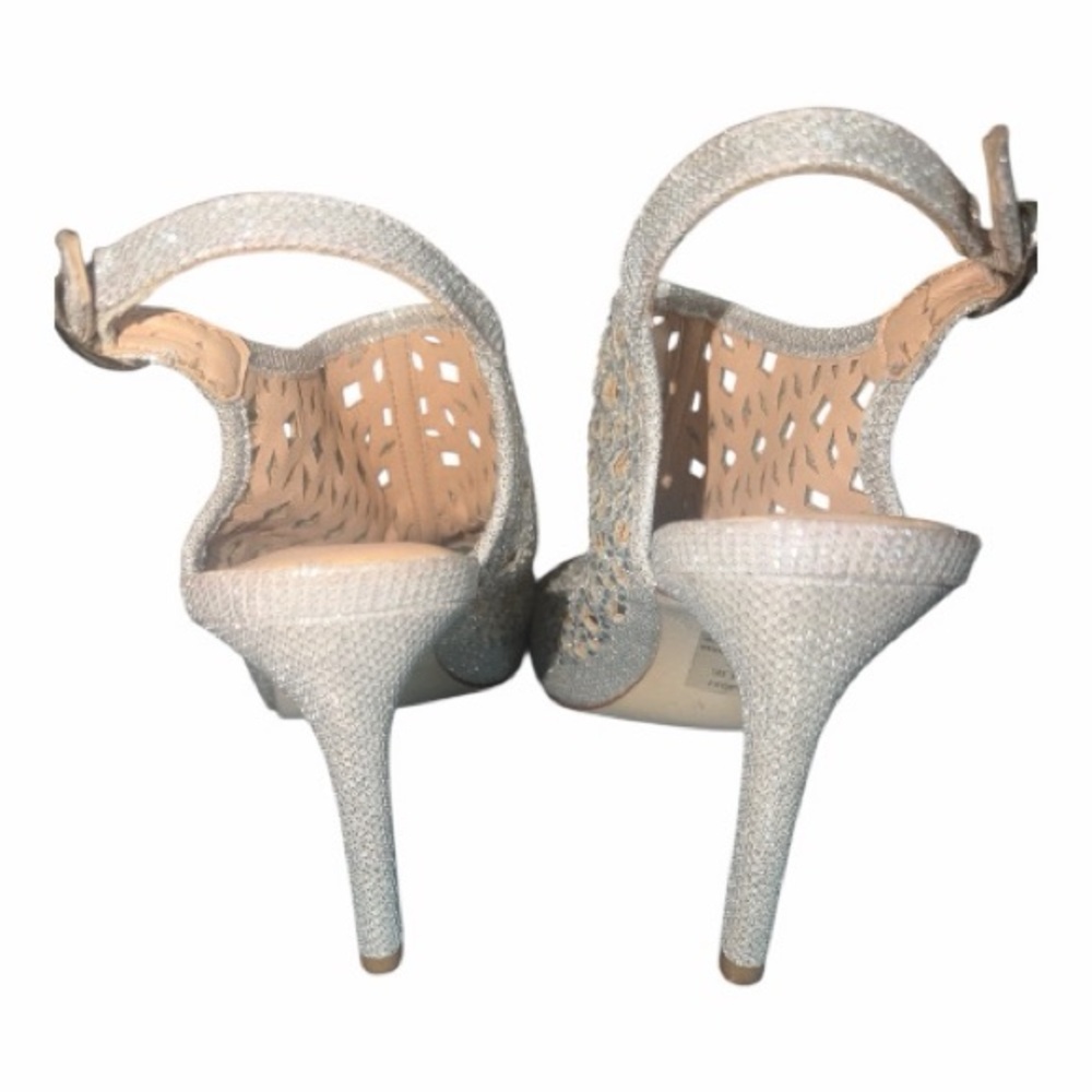 Michael Koors Alie Cut Out Elegant Silver Women's Heels Size 9 NWOT - Picture 8 of 11